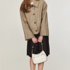 H&M Women's Beige Copped Felted Jacket XL Lagenlook